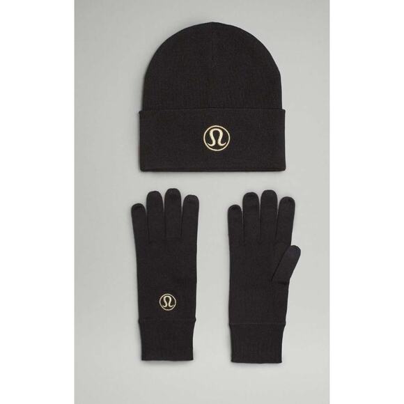 0308 NWT Lululemon Womens Warm Revelation Set Black / Gold in M/L main image 4